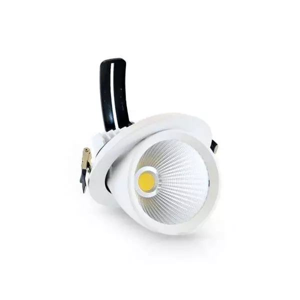 Spot LED Escargot Encastrable Orientable AC220/240V 10W 900lm (90W) 25° IP20 IK05 Ø112mm - Blanc Naturel 4000K perçage Ø100mm