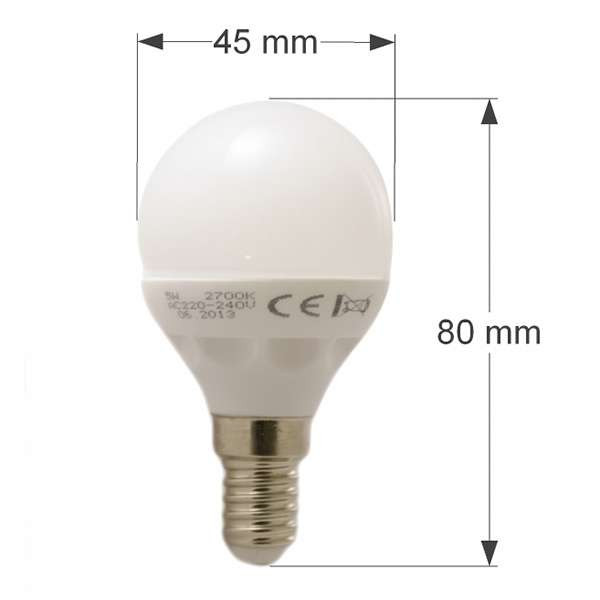 Lot de 6 Ampoules E14 LED 6W Globe eq 40W