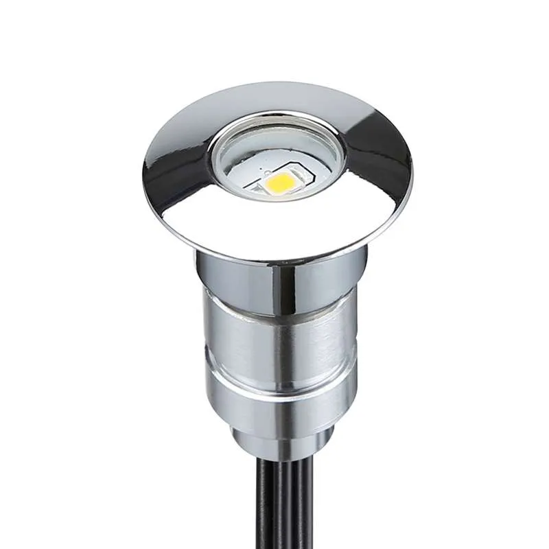 Mini spot LED encastrable rond 0,3W DC12V diamètre 24mm étanche IP67 Mini spot LED encastrable rond 0,3W DC12V diamètre 24mm étanche IP67