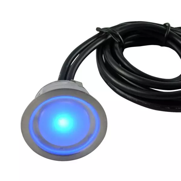 Mini Spot LED Encastrable 1W 12V - Lumière Bleu DC12V diamètre 30mm