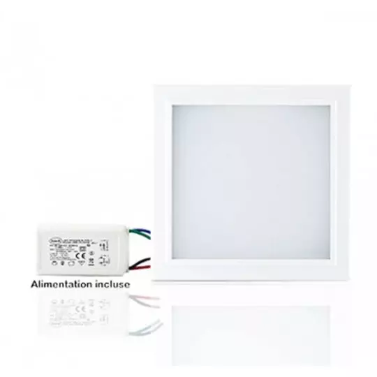Plafonniers LED 200x200mm 14W blanc équivalent 120W