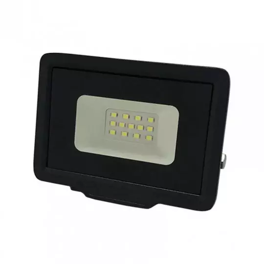 Projecteur LED 10W (50W) Noir Étanche IP65 800lm - Blanc du Jour 6000K