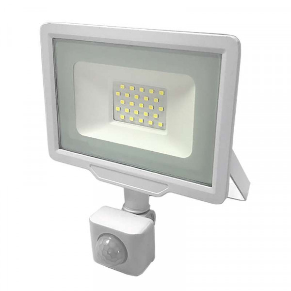 Projecteur LED Blanc 20W (100W) à Détecteur IP65 1600lm - Blanc Chaud 2700K