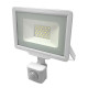 Projecteur LED Blanc 20W (100W) à Détecteur IP65 1600lm - Blanc du Jour 6000K