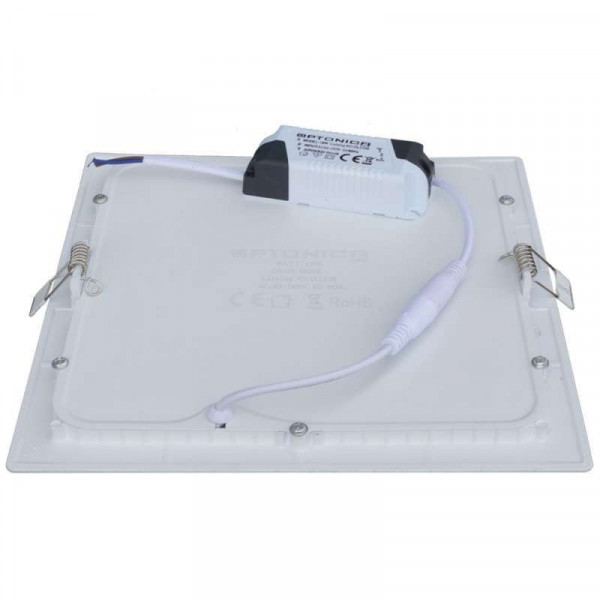Plafonnier LED Carré 18W Extra Plat Encastrable IRC95 - Blanc Chaud 2700K