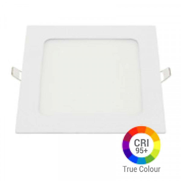 Plafonnier LED Carré 12W Extra Plat Encastrable IRC95 - Blanc du Jour 6000K