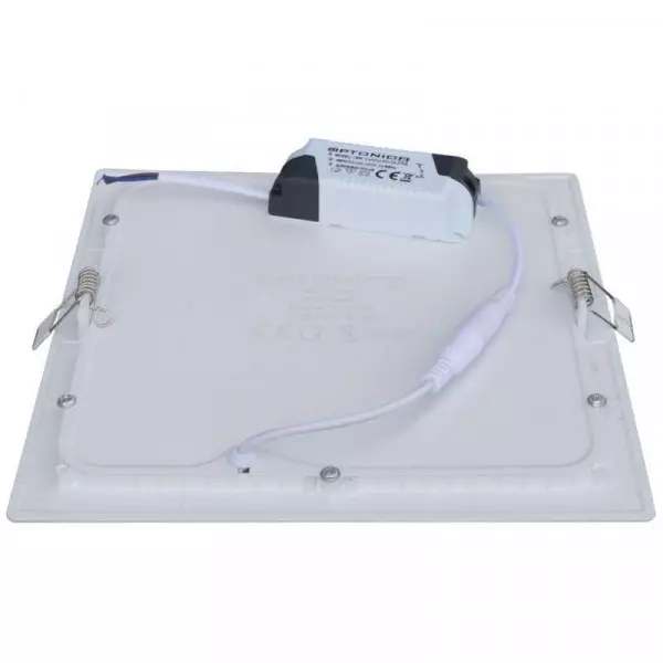 Plafonnier LED Carré 6W Extra Plat Encastrable IRC95 - Blanc Chaud 2700K