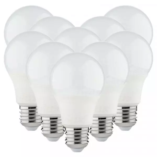 Lot de 10 Ampoules LED A60 SMD 10W E27 Blanc Neutre 4000K