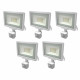 Lot de 5 Projecteurs LED Blancs 20W (100W) à Détecteur IP65 1600lm - Blanc Chaud 2700K