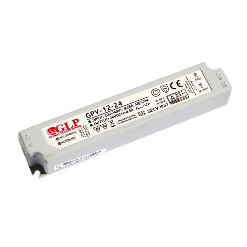 Alimentation LED DC12V 12W 1A Étanche  IP67 GLP
