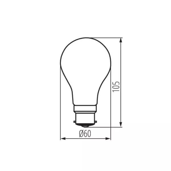 Ampoule LED 7W B22 A60 810lm 320° (60W) Ø60 - Blanc Chaud 2700K