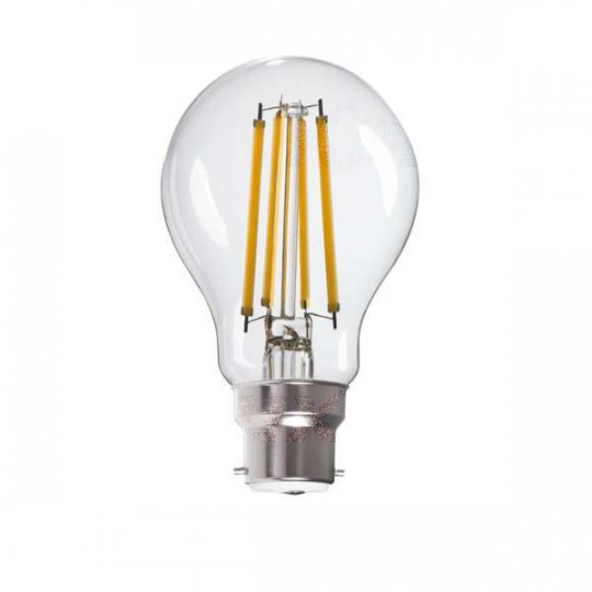 Ampoule LED B22 8W A60 équivalent à 75W - Blanc Chaud 2700K