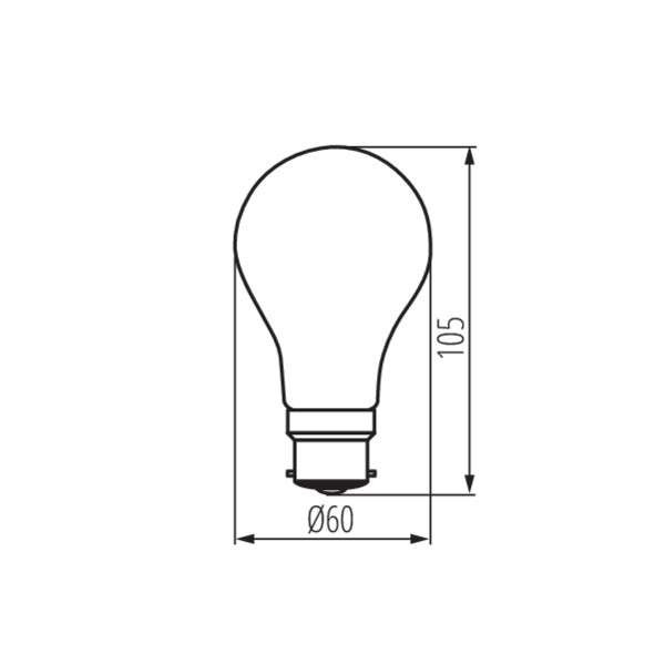Ampoule LED B22 8W A60 équivalent à 75W - Blanc Chaud 2700K