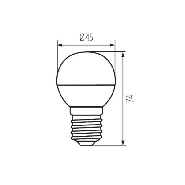 Ampoule LED E27 6W G45 équivalent à 41W - Blanc Chaud 3000K
