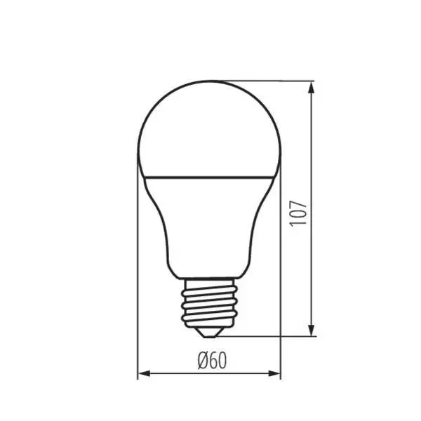 Ampoule LED 5,5W E27 A60 500lm 180° (42W) Ø60  - Blanc Chaud 3000K