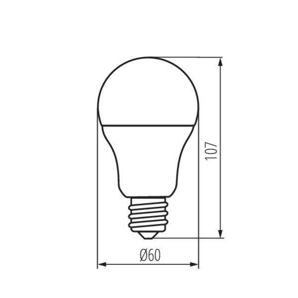 Ampoule LED E27 5,5W A60 équivalent à 42W - 3000K