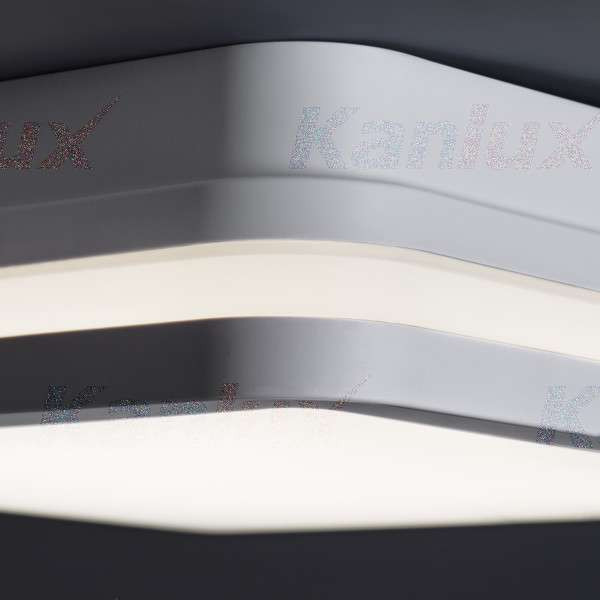 Plafonnier LED 18W étanche IP54 carré côté 220mm Blanc - Blanc Chaud 3000K
