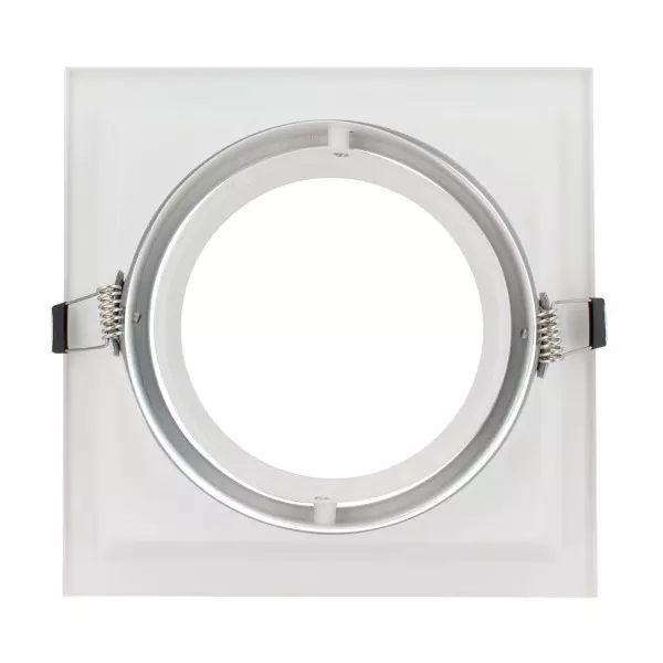 Support AR111 carré encastrable orientable blanc