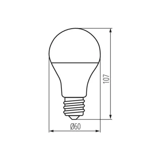Ampoule LED 5,5W E27 A60 500lm 180° (42W) Ø60 - Blanc Chaud 3000K