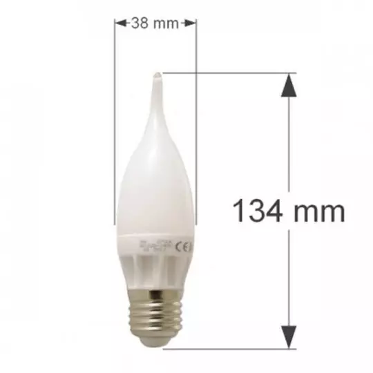 Ampoule LED E27 Flamme C30 coup de vent 5W 400lm