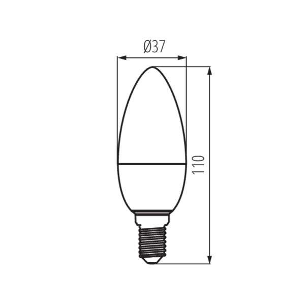 Ampoule LED E14 5,5W C37 équivalent à 41W - Blanc du Jour 6500K 