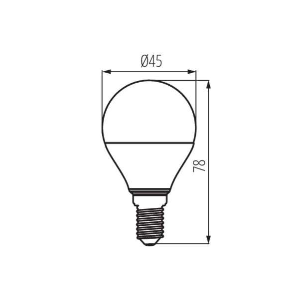 Ampoule LED E14 5,5W G45 équivalent à 40W - Blanc Chaud 2700K 