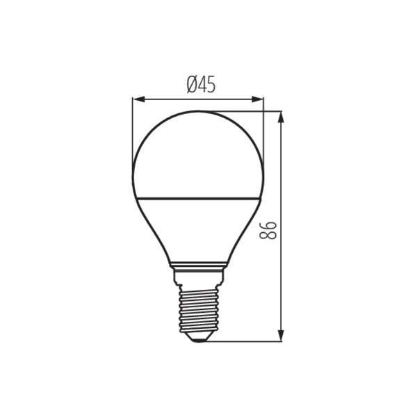 Ampoule LED E14 7,5W G45 équivalent à 60W - Blanc Chaud 2700K 