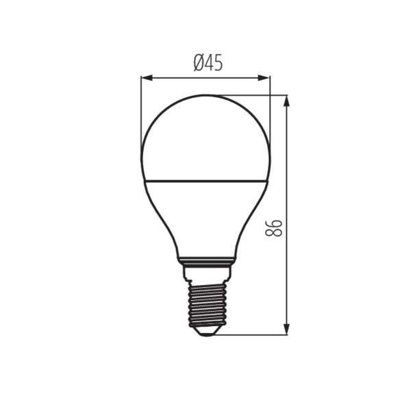 Ampoule LED E14 7,5W G45 équivalent à 61W - Blanc Naturel 4000K 