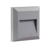 Applique 2W Encastrable LED Extérieure Étanche Carré Grise - Blanc Chaud 3000K