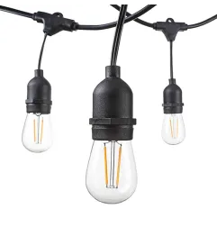 Guirlande Guinguette Noire Suspendue IP65 6m pour 10 Ampoules