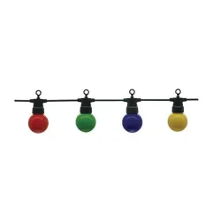 Guirlande Guinguette 10 ampoules colorées 8m fil noir