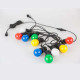 Guirlande Guinguette 20 ampoules colorées 13m fil noir