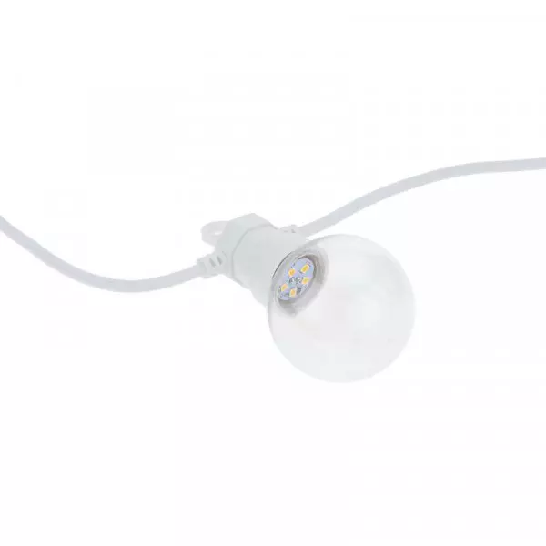 Guirlande Guinguette 20 ampoules filament 13m fil blanc