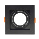 Support de Spot Fixe GU10/MR16 Carré Noir 102x102mm