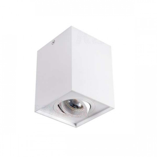 Plafonnier saillie carré pour 1 ampoule GU10 Blanc mat 