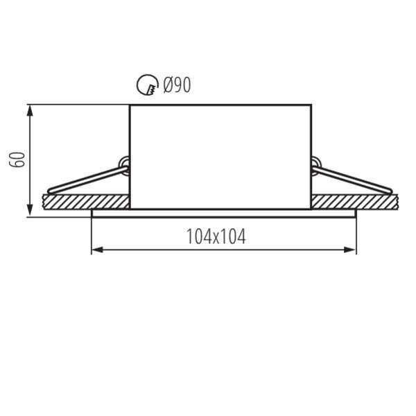 Support de spot encastrable perçage 90mm carré Blanc mat 