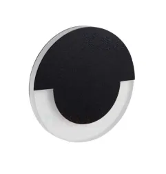 Applique LED escalier Rond ∅70mm 0,8W DC12V Noir SOLA - Blanc Naturel 4000K