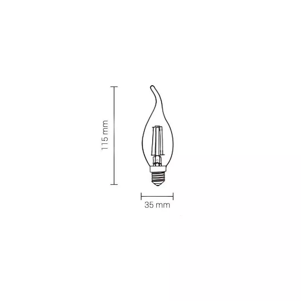 BTE2 Ampoule LED Flamme verre dépoli 4W - 40 E14 chaud