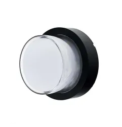 Applique LED murale 15W Rond étanche IP65 Noir - Blanc Chaud 3000K