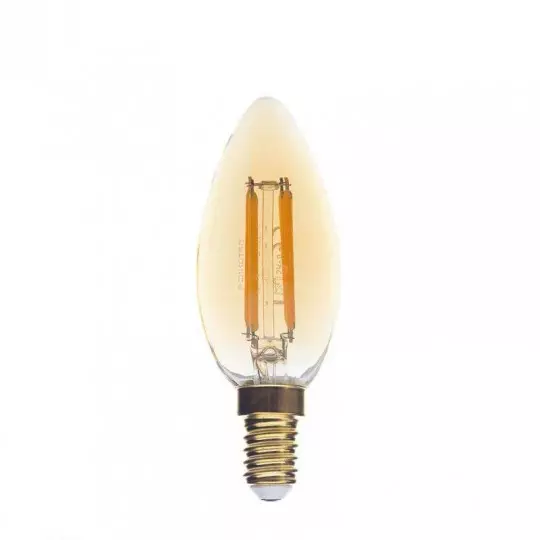 Ampoule LED E14 C35 4W Verre doré équivalent à 27W - Blanc Chaud 2500K