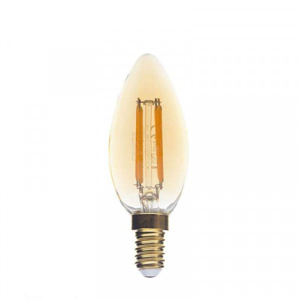 Ampoule LED E14 C35 4W Verre doré équivalent à 27W - Blanc Chaud 2500K 