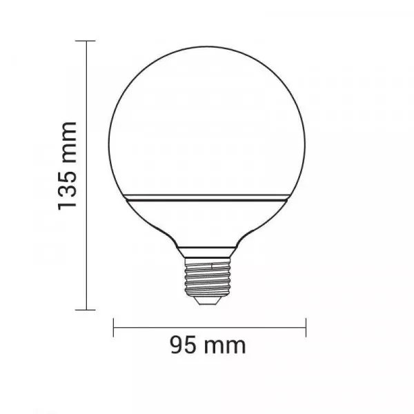 Ampoule LED E27 G95 12W équivalent à 75W - Blanc du Jour 6000K 