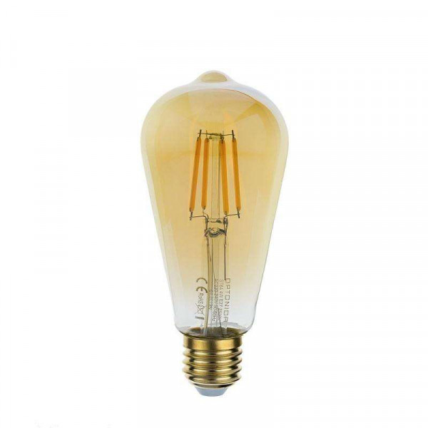 Ampoule LED E27 ST64 4W Verre doré équivalent à 27W - Blanc Chaud 2500K 