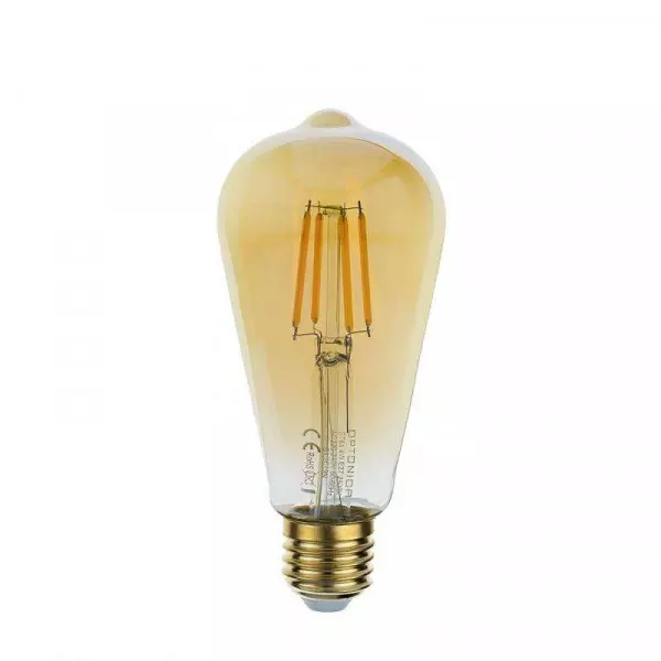Ampoule LED E27 ST64 4W Verre doré équivalent à 27W - Blanc Chaud 2500K 