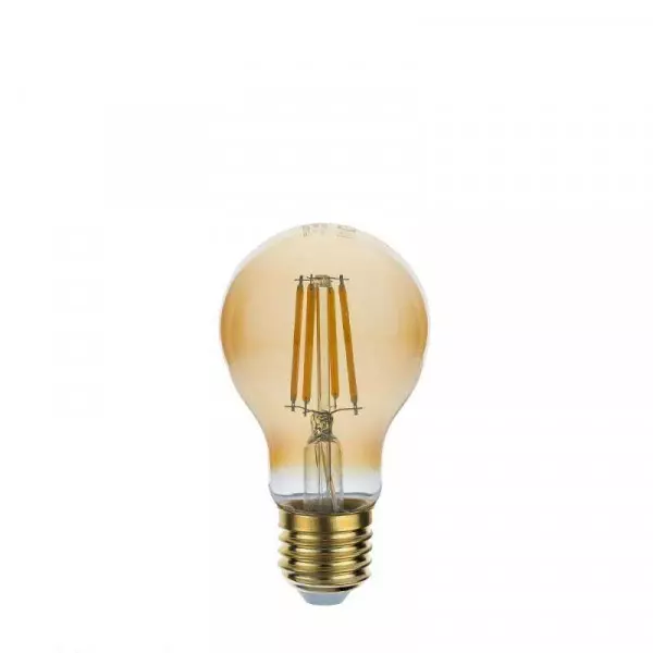 Ampoule LED E27 A60 8W Verre doré équivalent à 54W - Blanc Chaud 2500K 