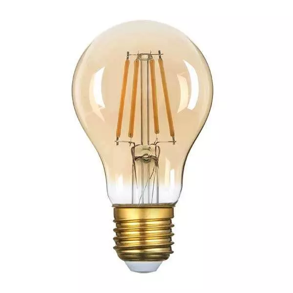 Ampoule LED E27 A60 8W Verre doré équivalent à 54W - Blanc Chaud 2500K 
