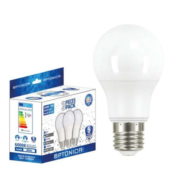 Lot de 3 Ampoules LED E27 A60 9W équivalent à 54W - Blanc Chaud 2700K