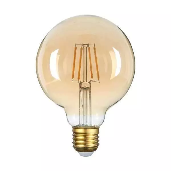 Ampoule LED E27 G95 4W Verre doré équivalent à 27W - Blanc Chaud 2500K 