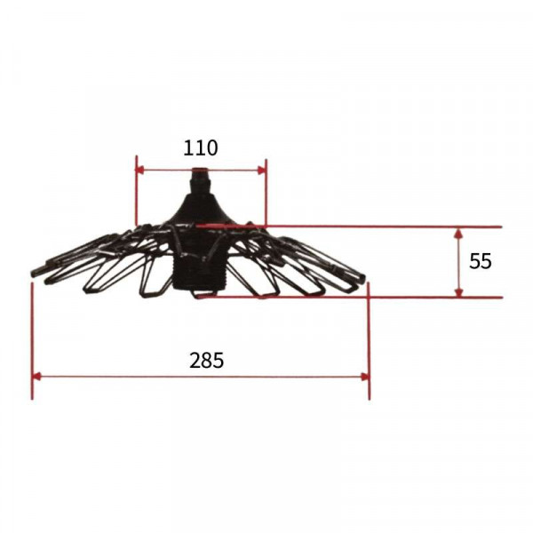 Suspension Luminaire Multiformes Noire E27 Diamètre 285mm avec Câble 1,1m réglable - Suspension d'éclairage intérieur