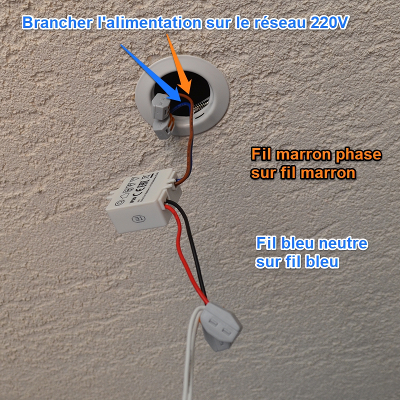 Installation d'une alimentation LED 12V